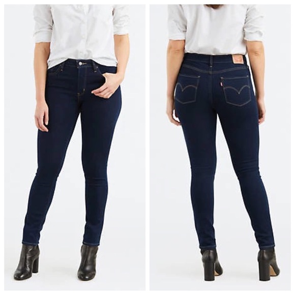 Rise Dark Wash Skinny Jeans 